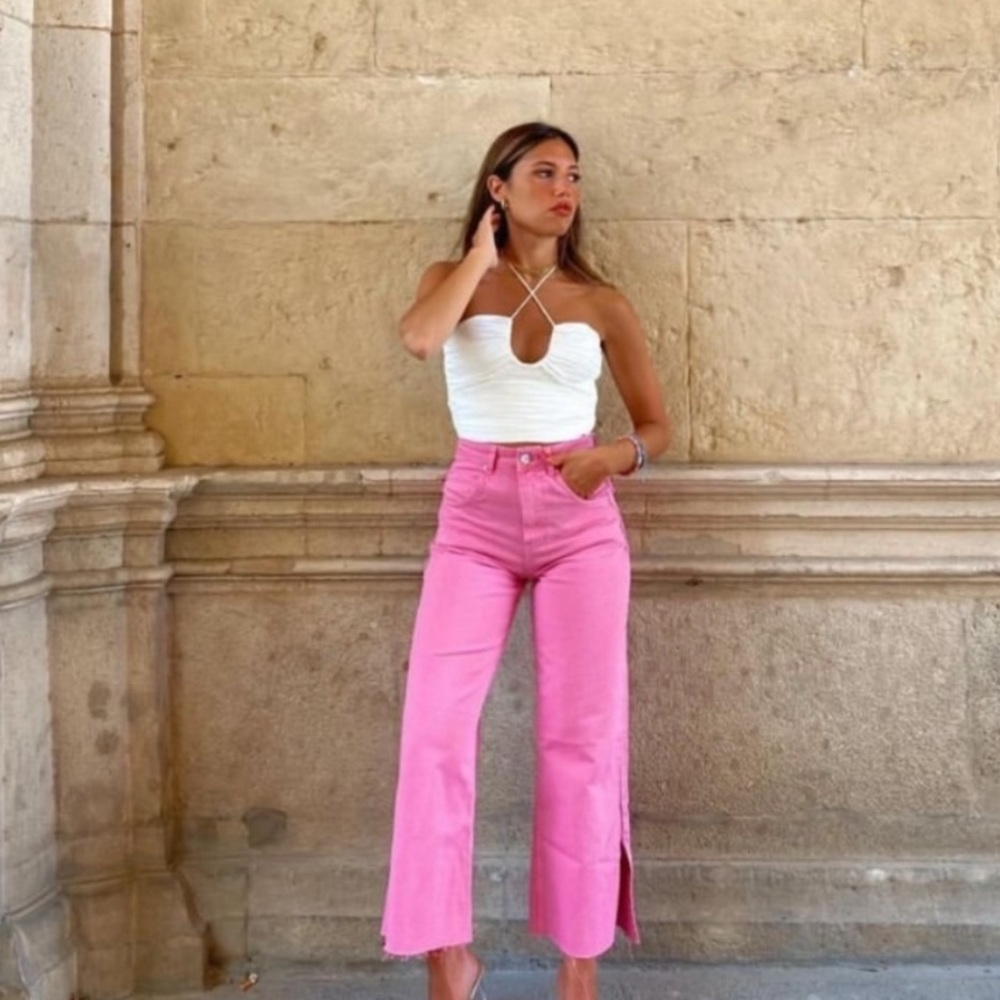 Zara Ruched Tie Halter Top - Picture 4 of 6